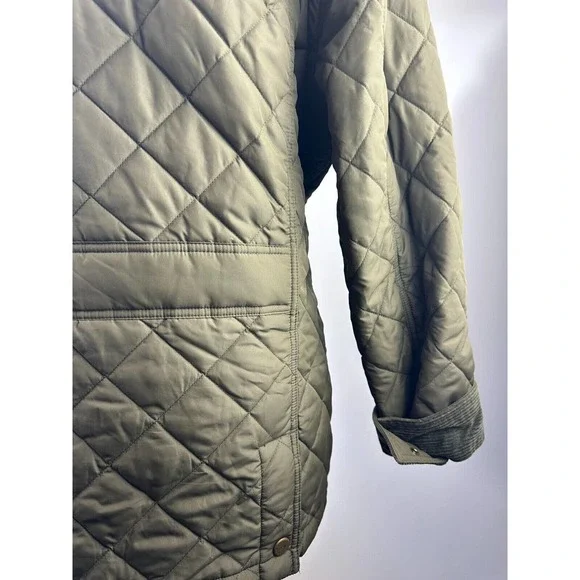 Lauren Ralph Lauren Quilted Barn Field Jacket Coat Zip Snap Green Plus Size 3X - Picture 8 of 15